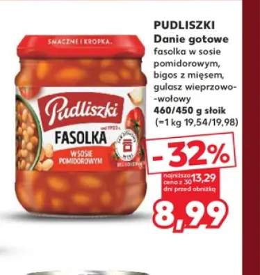 Danie gotowe fasolka w sosie pomidorowym Pudliszki +2 warianty