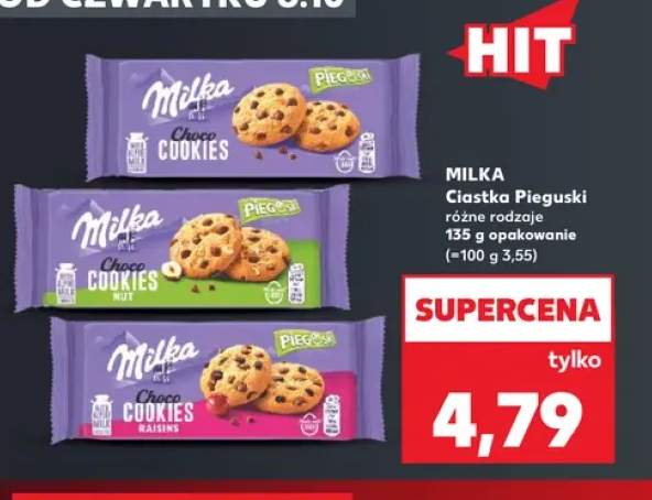 Ciastka Pieguski Choco Cookies Milka +2 warianty