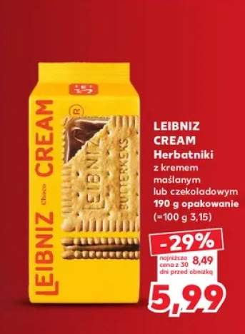 Herbatniki z kremem maślanym Leibniz Cream +1 wariant