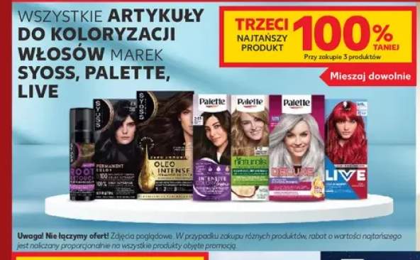 Artykuły do koloryzacji włosów marek Syoss, Palette, Live +6 wariantów