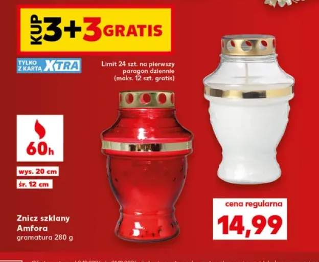 Znicz szklany Amfora