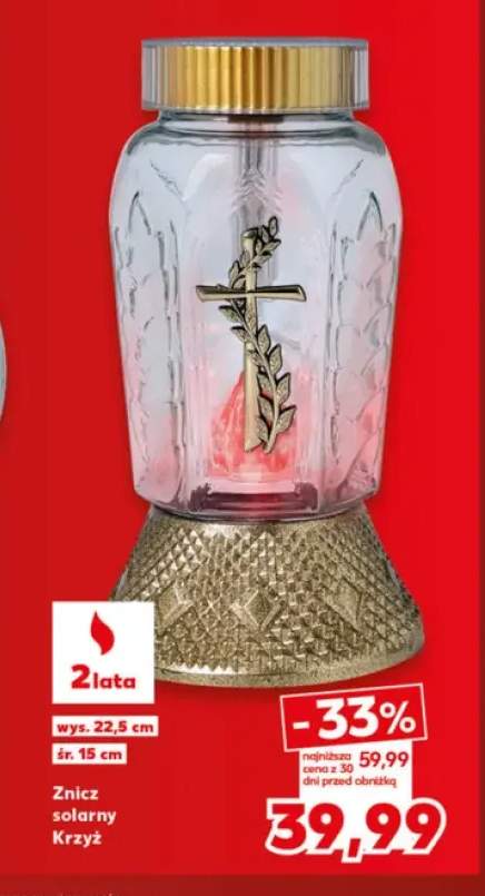 Znicz solarny Krzyż