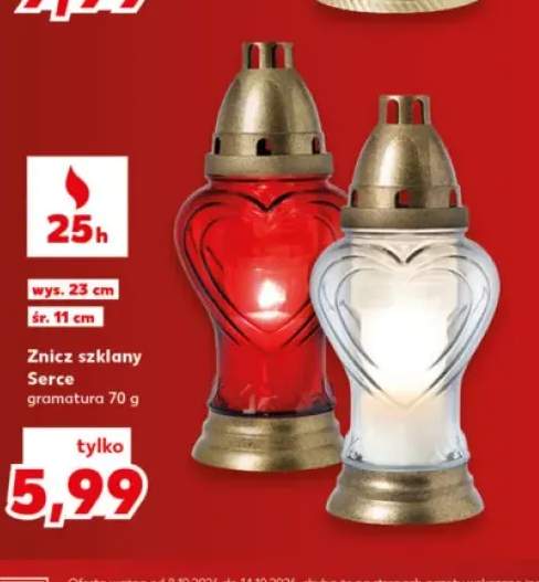 Znicz szklany Serce