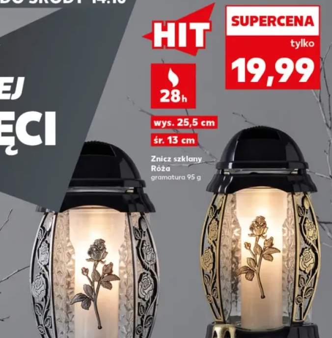 Znicz szklany Róża