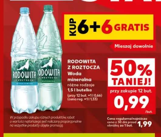 Woda mineralna niegazowana Rodowita z Roztocza +1 wariant