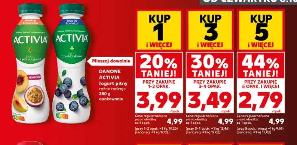 Jogurt pitny Danone Activia marakuja brzoskwinia +1 wariant