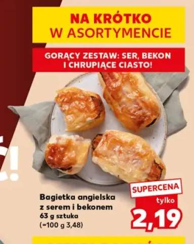 Bagietka angielska z serem i bekonem