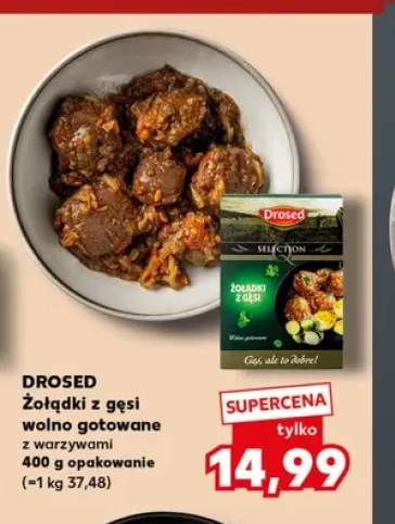 Żołądki z gęsi wolno gotowane z warzywami Drosed