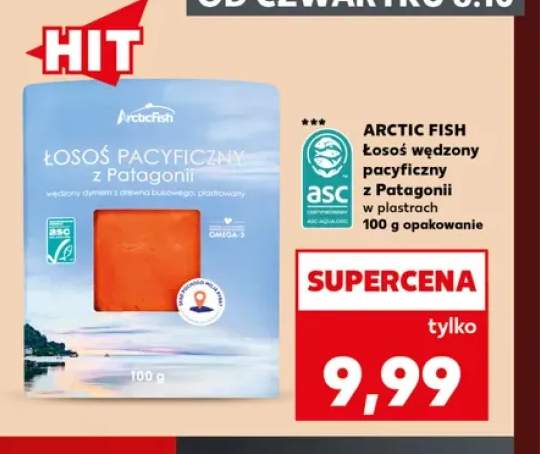 Łosoś wędzony pacyficzny z Patagonii w plastrach Arctic Fish