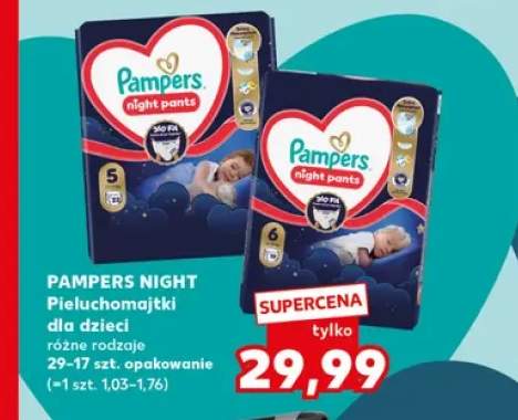 Pieluchomajtki dla dzieci Pampers Night