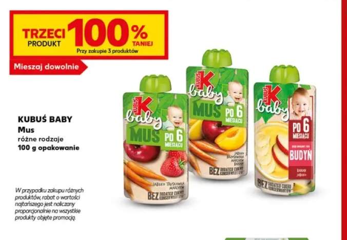 Mus jabłko truskawka marchew Kubuś Baby +2 warianty