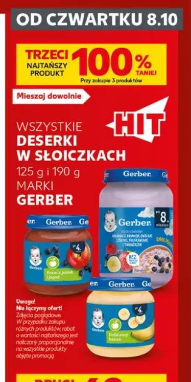 Deserki w słoiczkach 125 g i 190 g marki Gerber +3 warianty