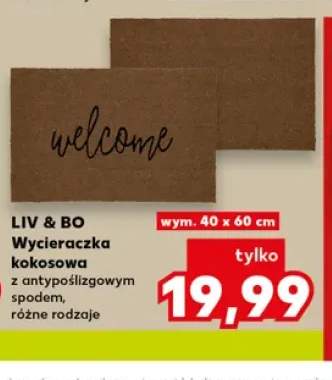 Wycieraczka kokosowa z antypoślizgowym spodem Liv & Bo 40x60 cm