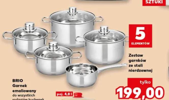 Zestaw garnków ze stali nierdzewnej