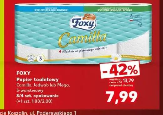Papier toaletowy Camilla 3-warstwowy 8-pak Foxy +2 warianty