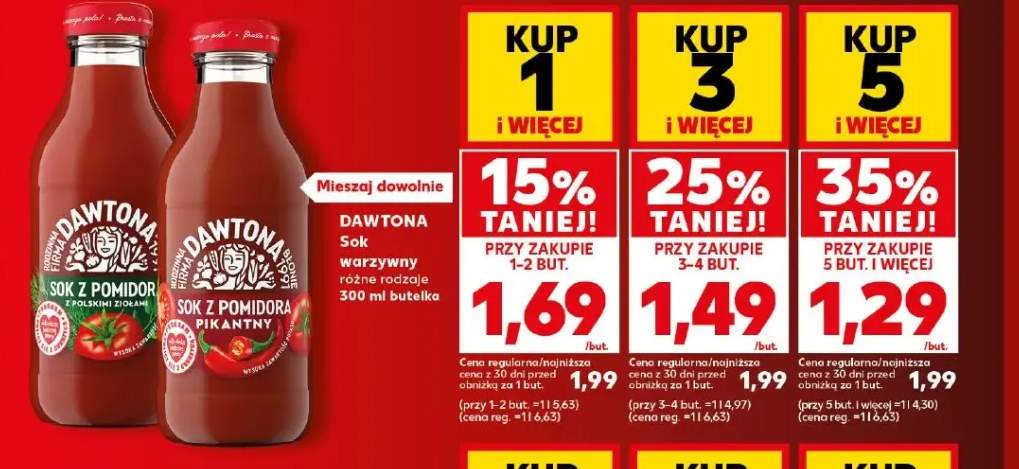 Sok z pomidora pikantny Dawtona +1 wariant