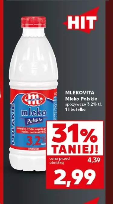 Mleko polskie spożywcze Mlekovita 3,2%