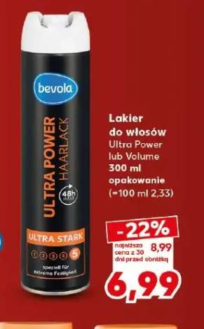 Lakier do włosów Ultra Power Bevola +1 wariant