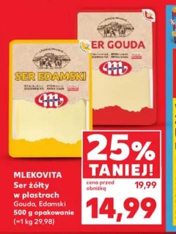 Ser żółty w plastrach gouda Mlekovita +1 wariant