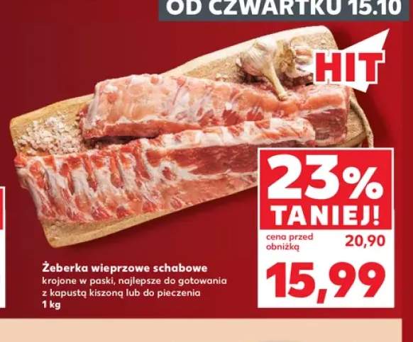 Żeberka wieprzowe schabowe krojone w paski