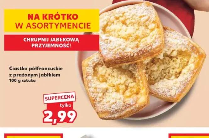 Ciastko półfrancuskie z prażonym jabłkiem
