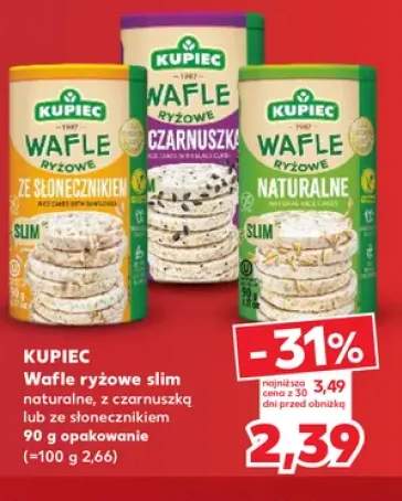 Wafle ryżowe slim naturalne Kupiec +2 warianty