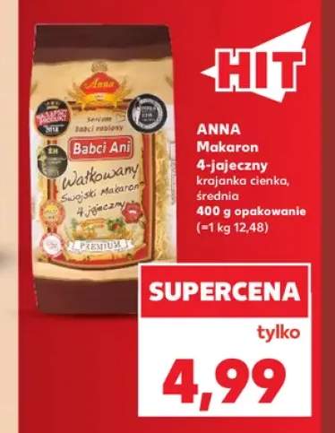 Makaron 4-jajeczny krajanka cienka Anna +1 wariant