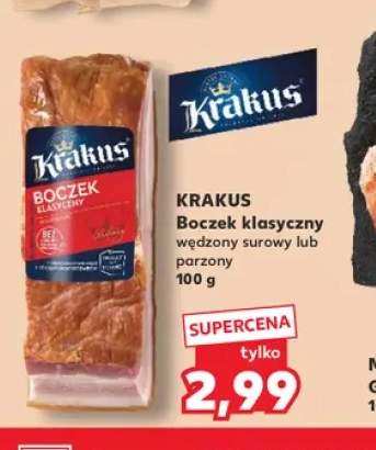 Boczek klasyczny wędzony surowy Krakus +1 wariant