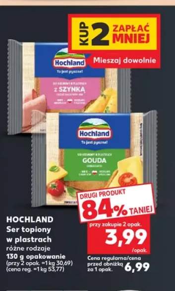 Ser topiony w plastrach z szynką Hochland +1 wariant