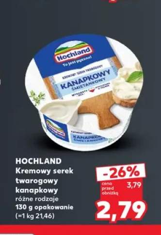 Kremowy serek twarogowy kanapkowy Hochland