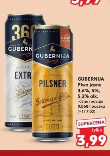 Piwo 4,6% alk. Gubernija +2 warianty