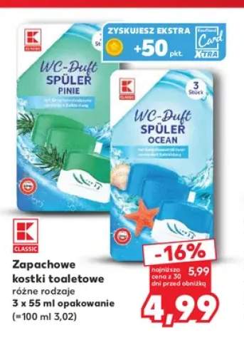 Zapachowe kostki toaletowe Pinie 3-pak K-Classic +1 wariant
