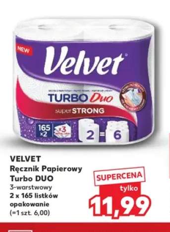 Ręcznik papierowy Turbo Duo 3-warstwowy 2-pak Velvet