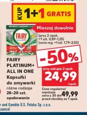 Kapsułki do zmywarki Platinum+ All in One Fairy