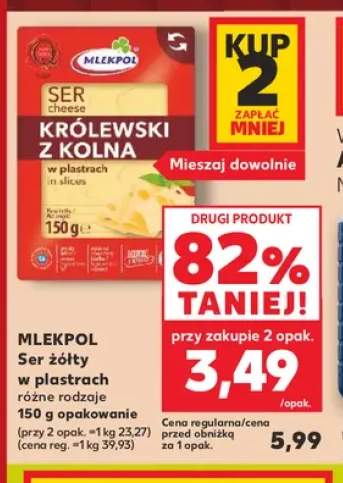 Ser żółty w plastrach Mlekpol