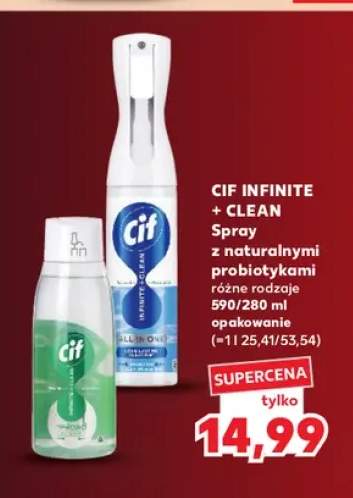 Spray z naturalnymi probiotykami Cif Infinite + Clean