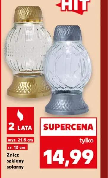 Znicz szklany solarny