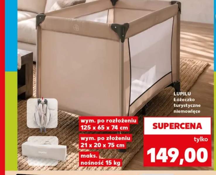 Łóżeczko turystyczne niemowlęce Lupilu
