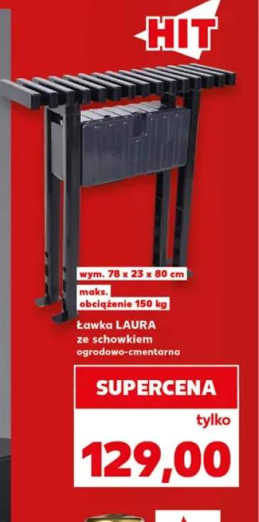 Ławka Laura ze schowkiem ogrodowo-cmentarna