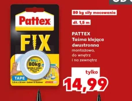 Taśma klejąca dwustronna montażowa do wnętrz i na zewnątrz Pattex