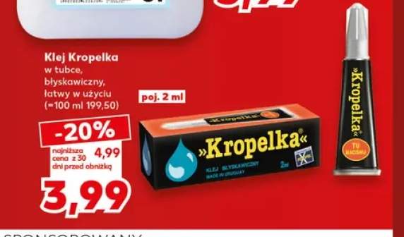 Klej Kropelka w tubce błyskawiczny