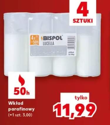 Wkład parafinowy Lucella 50h 4-pak Bispol