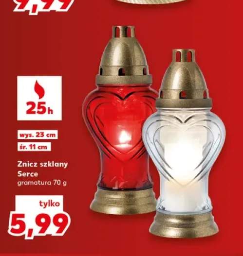 Znicz szklany Serce