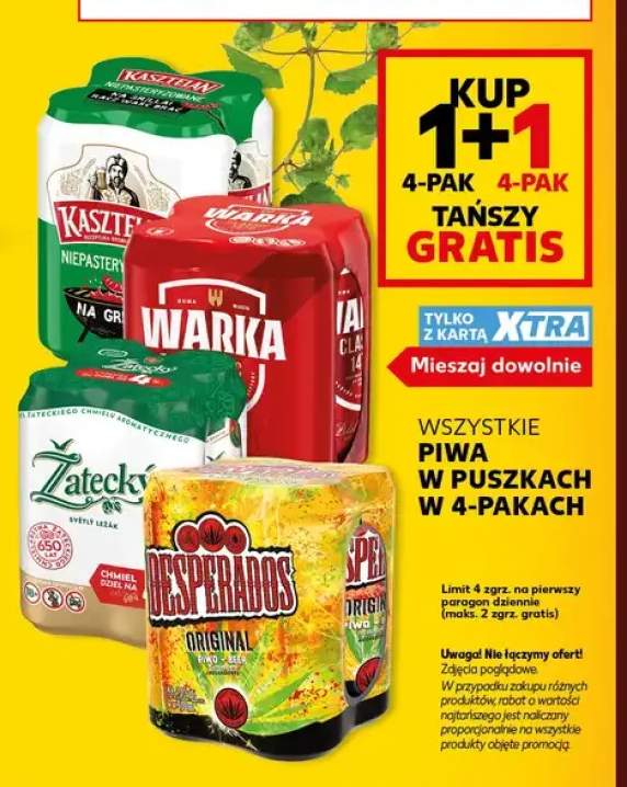 Piwa w puszkach w 4-pakach +4 warianty