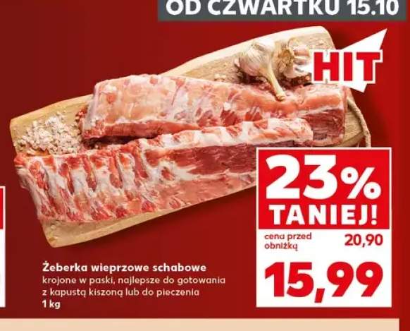 Żeberka wieprzowe schabowe krojone w paski