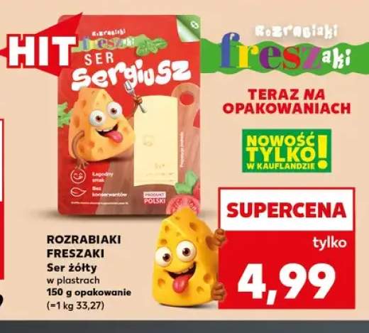 Ser żółty w plastrach Rozrabiaki Freszaki