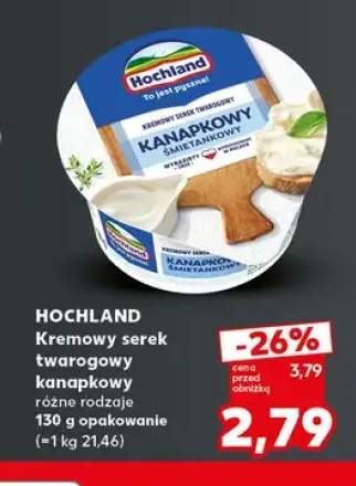 Kremowy serek twarogowy kanapkowy Hochland