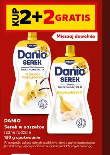 Serek w saszetce o smaku waniliowym Danio +1 wariant