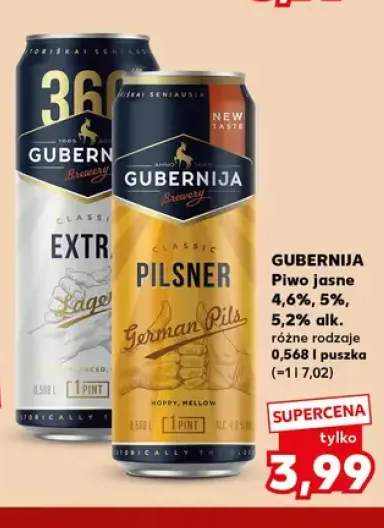 Piwo 4,6% alk. Gubernija +2 warianty