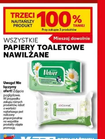 Papier toaletowy nawilżany z rumiankiem i aloesem Velvet +2 warianty
